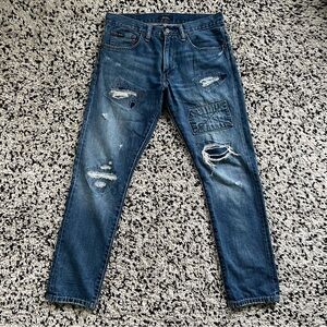 Polo Ralph Lauren Sullivan Slim Jeans Distressed Patchwork Men’s Size 30 x 30